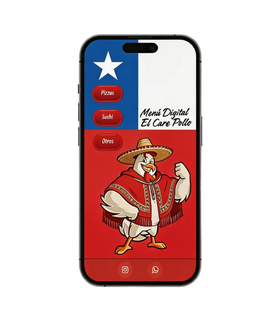 menú digital personalizado con fondo dinámico versión fiestas patrias chilenas