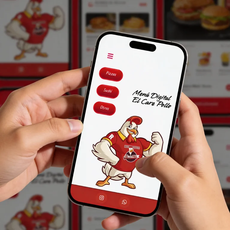 interfaz principal de menú digital para restaurantes en chile