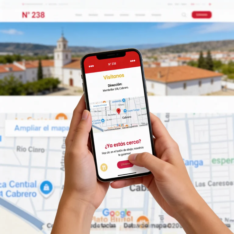 menú digital con ubicación de Google maps de restaurante
